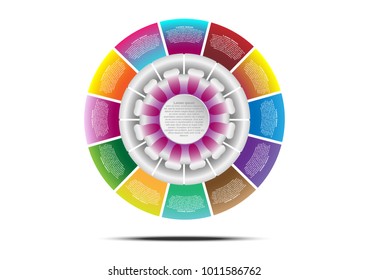 Business circle  with flower blossom infographic template for create report and presentation. Vector EPS10
