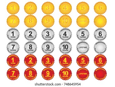 Business circle icon warranty label collection. Vector EPS10