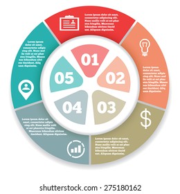 Business circle info graphic, diagram, presentation four steps