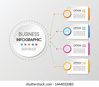 Business circle infographic with 4 steps. Vector