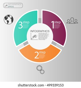 Business circle info-graphic concept. Vector circle elements for info-graphic. Template info-graphic 3 position, steps. 
