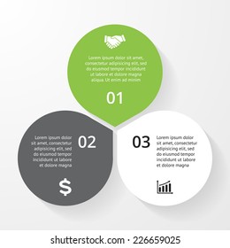 Business Circle Infographic, Diagram, Presentation 3 Steps