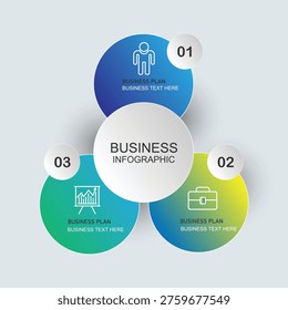 Business circle infographic steps. Business timeline flow chart, options graphic element