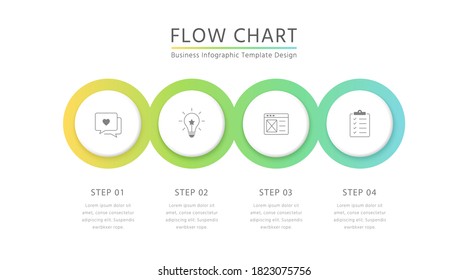 Business circle infographic template with 4 steps for brochure, diagram, workflow, timeline, web design.