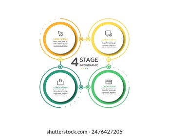 Plantilla infográfica de círculo de negocios. iconos infográficos de línea de tiempo diseñados para la Plantilla de fondo abstracto.