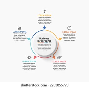 Business circle infographic timeline icons designed for abstract background template