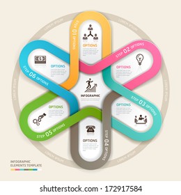 Business circle Infographics origami style. Vector illustration. can be used for workflow layout, banner, diagram, number options, step up options, web design.