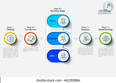 Business circle infographics. Process template vector illustration. Can be used for workflow layout, banner, diagram, web design template.