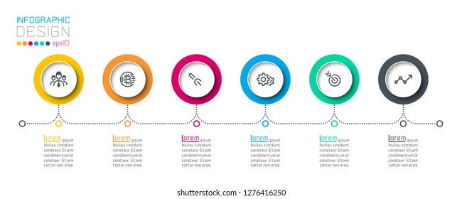 Business circle labels shape infographic groups bar.