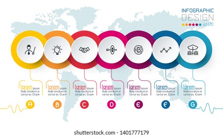 Business circle labels shape infographic groups bar.