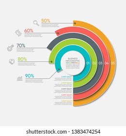 Business circle origami style. timeline infographic icons designed for abstract background template milestone element modern diagram process technology digital marketing data presentation chart Vector