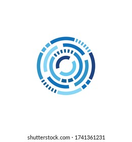 Business Circle technology logo template vector