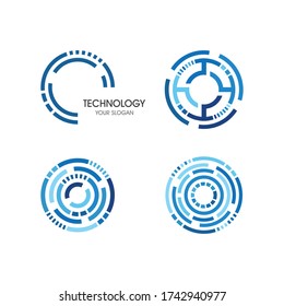 Business Circle technology logo template vector