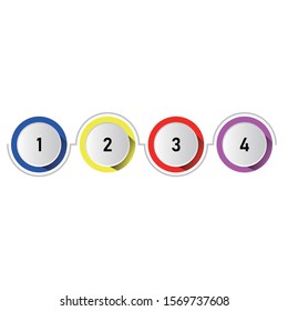 Business circle template with options for brochure web design. Modern info graphic template with 4 steps for success.