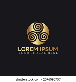 vector de diseño de logotipo de círculo de negocios tres vientos
