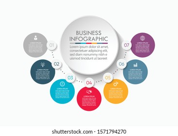 Business circle. timeline infographic icons designed for abstract background template