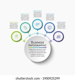 Business Circle. Timeline Infographic Icons Designed For Abstract Background Template