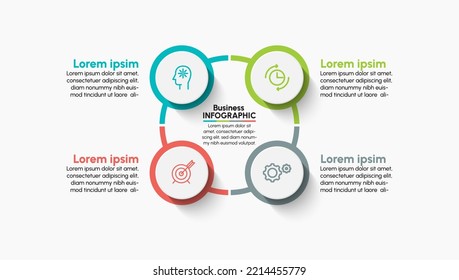 Círculo de negocios. iconos de infografía de línea de tiempo diseñados para plantilla de fondo abstracto