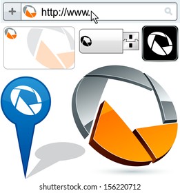 Business circle vector abstract signs represented in different usages.