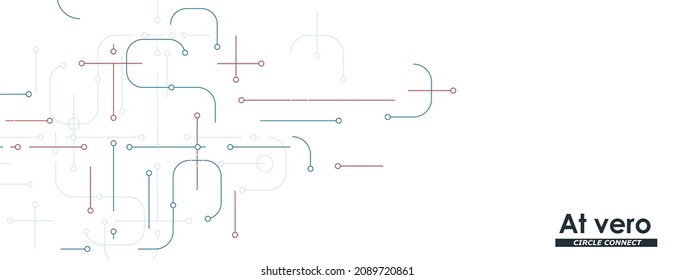 Business circuit drawing communication. Vector innovation connect circles. Digital dot elements