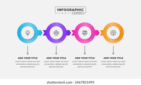 Business circular arrow infographic design template with 4 steps