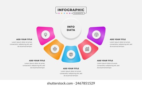 Business Circular Process Infografik Design Vorlage mit 5 Stufen