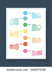 business circular time line infographics with arrows vector illustration design