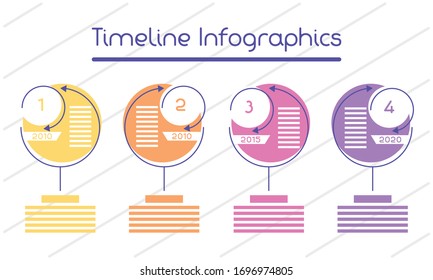 business circular time line infographics with numbers vector illustration design