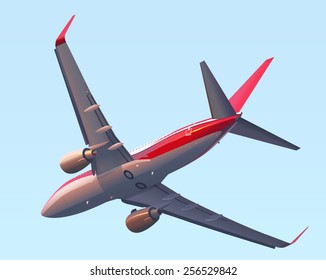 Business class airplane in the sky