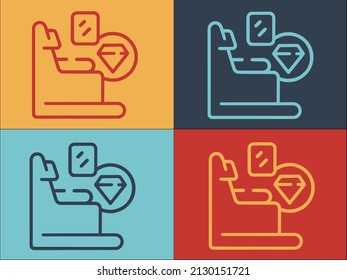 Business Class Chair Logo Template, Simple Flat Icon Of Business,travel,airplane