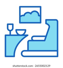 Ilustração de vetor azul do ícone de classe comercial