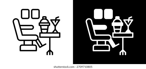 Icono de clase de negocios blanco negro Ilustración vectorial