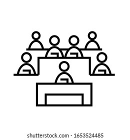 Icono de línea de clase empresarial, signo de concepto, ilustración de vector de esquema, símbolo lineal.