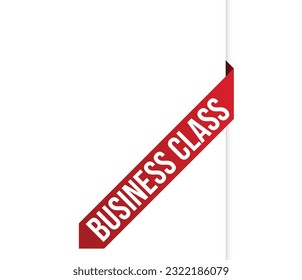 Business Class Vector banner ribbon design.