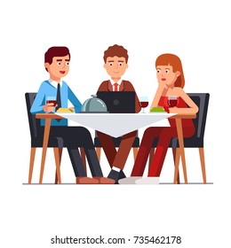 Business Client Meeting Restaurant Table Partners Stock Vector (Royalty ...