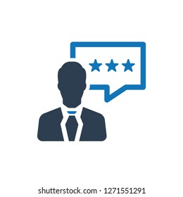 Business Client Rating Feedback Icon - Vector