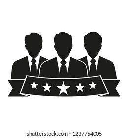 Business Client Satisfaction. People Group Stars Illustration. Rating Evaluation Assessment Symbol on a white background
