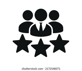 Business client with star icon.  Favorite or popular person. Vector illustration