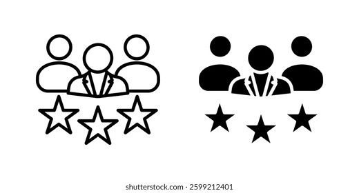 Business client with star icon set, Symbol isolated white background. vector illustration. color editable.