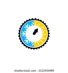 business climate sketch for logo. Weather change hot and cold for logo designs vector editable on white background
