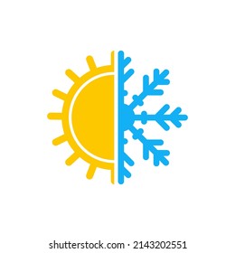 Business Climate Sketch For Logo. Weather Change Hot And Cold For Logo Designs Vector Editable On White Background