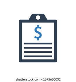 business Clipboard icon with dollar vector illustration