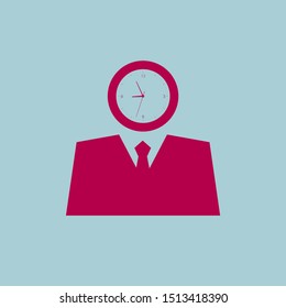 Business clock concept design. Isolated on blue background.