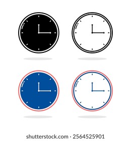 Business clock icon pack illustration
