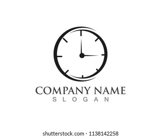 business clock logo template vector icon