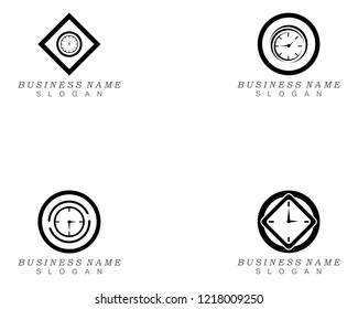 business clock logo template vector icon design