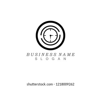 business clock logo template vector icon design
