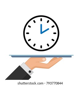 Business clock vector. free space for text.