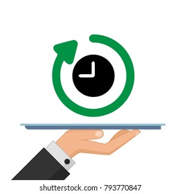 Business clock vector. free space for text.