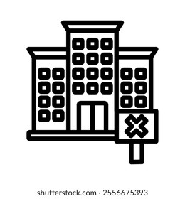 business closing icon line vector illustration on white background.